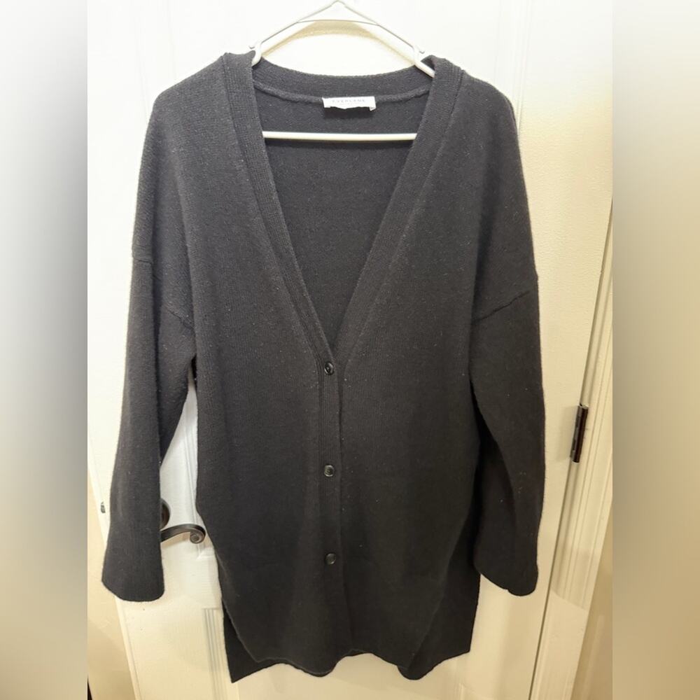 Everlane wool and cashmere black cardigan sz Large